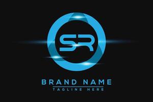 SR Blue logo Design. Vector logo design for business.