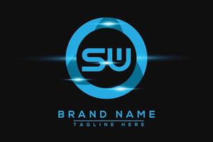 SW Blue logo Design. Vector logo design for business.