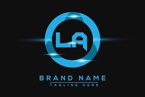 LA Blue logo Design. Vector logo design for business.