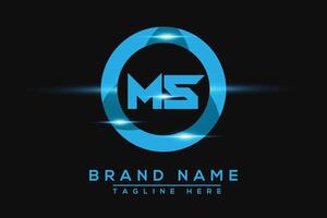 MS Blue logo Design. Vector logo design for business.