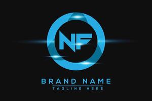 NF Blue logo Design. Vector logo design for business.