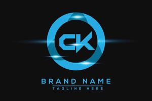 CK Blue logo Design. Vector logo design for business.