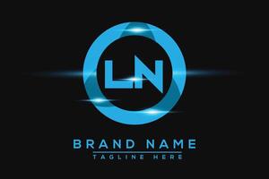 LN Blue logo Design. Vector logo design for business.