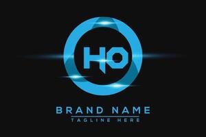 HO Blue logo Design. Vector logo design for business.