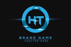 HT Blue logo Design. Vector logo design for business.