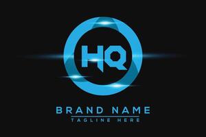HQ Blue logo Design. Vector logo design for business.