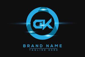 GK Blue logo Design. Vector logo design for business.