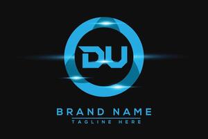 DU Blue logo Design. Vector logo design for business.