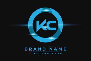 KC Blue logo Design. Vector logo design for business.