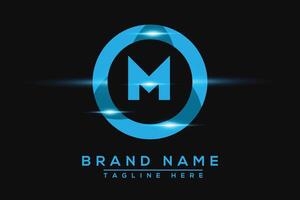 M Blue logo Design. Vector logo design for business.
