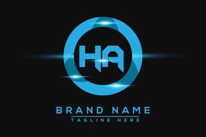 HA Blue logo Design. Vector logo design for business.