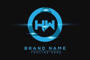 HW Blue logo Design. Vector logo design for business.