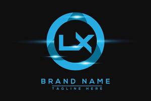 lx azul logo diseño. vector logo diseño para negocio.
