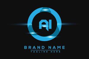 AI Blue logo Design. Vector logo design for business.