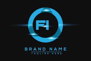 FI Blue logo Design. Vector logo design for business.