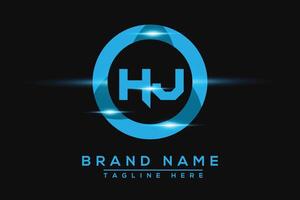 HJ Blue logo Design. Vector logo design for business.