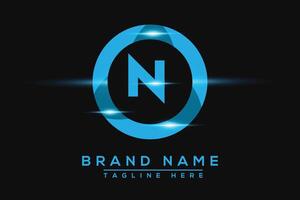 N Blue logo Design. Vector logo design for business.