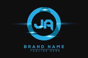 JA Blue logo Design. Vector logo design for business.