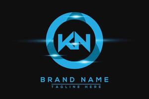KN Blue logo Design. Vector logo design for business.