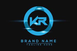 KR Blue logo Design. Vector logo design for business.