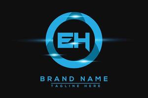 EH Blue logo Design. Vector logo design for business.