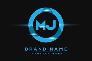 MJ Blue logo Design. Vector logo design for business.