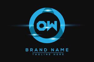 OW Blue logo Design. Vector logo design for business.