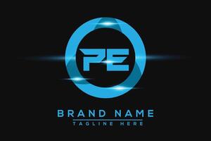 PE Blue logo Design. Vector logo design for business.