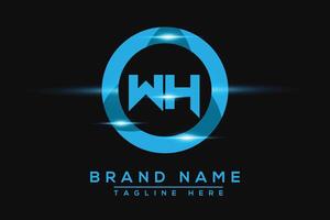 WH Blue logo Design. Vector logo design for business.