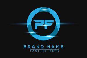 PF Blue logo Design. Vector logo design for business.