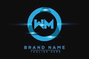 WM Blue logo Design. Vector logo design for business.