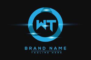 WT Blue logo Design. Vector logo design for business.