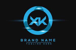 XK Blue logo Design. Vector logo design for business.