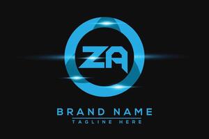 ZA Blue logo Design. Vector logo design for business.