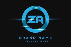 ZA Blue logo Design. Vector logo design for business.