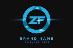 ZF Blue logo Design. Vector logo design for business.