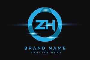 ZH Blue logo Design. Vector logo design for business.