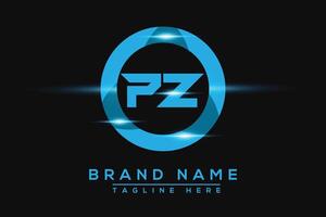 PZ Blue logo Design. Vector logo design for business.