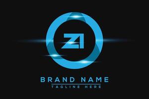 ZI Blue logo Design. Vector logo design for business.