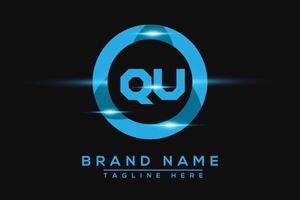 QU Blue logo Design. Vector logo design for business.