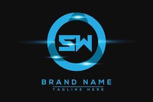 SW Blue logo Design. Vector logo design for business.