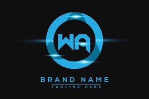 WA Blue logo Design. Vector logo design for business.
