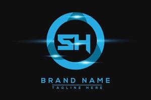 SH Blue logo Design. Vector logo design for business.