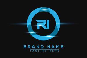 RI Blue logo Design. Vector logo design for business.