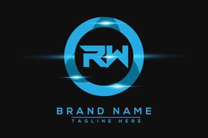 RW Blue logo Design. Vector logo design for business.