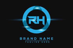 RH Blue logo Design. Vector logo design for business.