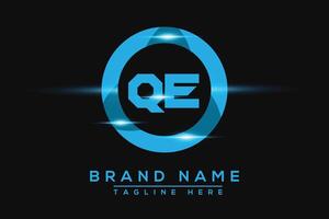 QE Blue logo Design. Vector logo design for business.