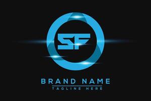 sf azul logo diseño. vector logo diseño para negocio.