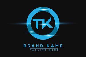 TK Blue logo Design. Vector logo design for business.