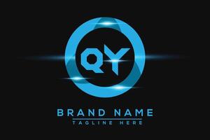 qy azul logo diseño. vector logo diseño para negocio.